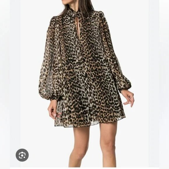 Ganni Dresses & Skirts - COPY - GANNI Animal Print Georgette Dress. Sz L